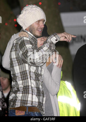 Visite Beckhams Winter Wonderland Patinoire - Londres Banque D'Images