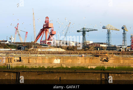 Swan Hunter shipyard Banque D'Images