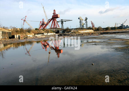 Swan Hunter shipyard Banque D'Images