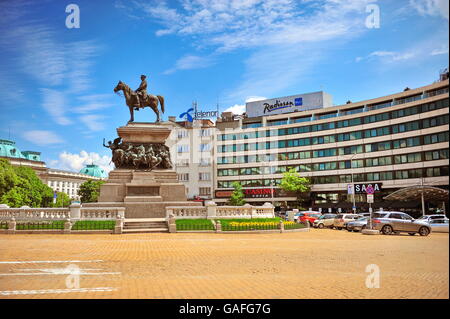 SOFIA, BULGARIE - Mai 5 : Vue sur la place de l'Assemblée Nationale à Sofia le 5 mai 2016. Sofia est la plus grande ville et capitale de Renfl Banque D'Images