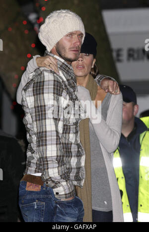 Visite Beckhams Winter Wonderland Patinoire - Londres Banque D'Images