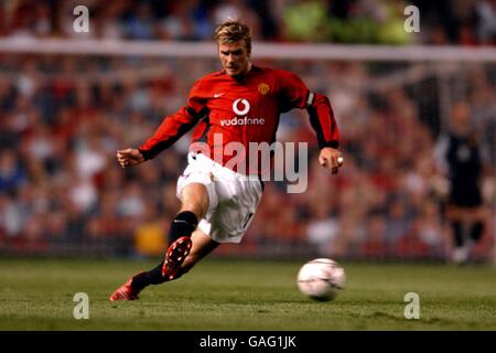 Soccer - FA Barclaycard Premiership - Manchester United contre Bolton Wanderers.David Beckham de Manchester United en action Banque D'Images