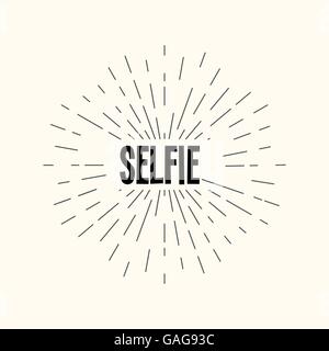 Hand drawn vector - sunburst. selfies Illustration de Vecteur