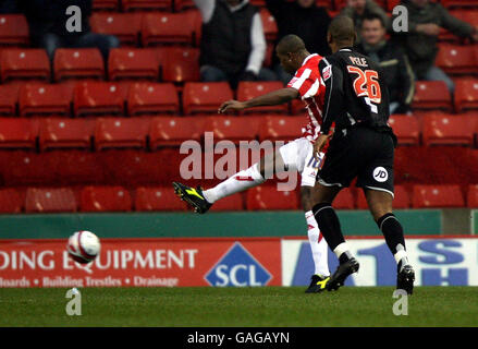 Ricardo Fuller de Stoke City marque le premier but lors du match de championnat de la ligue de football Coca-Cola au stade Britannia, Stoke-on-Trent. Banque D'Images