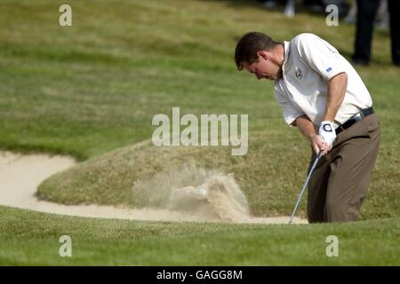 Golf - le 34e Ryder Cup matches - le Beffroi. Lee Westwood pendant la ronde d'entraînement Banque D'Images