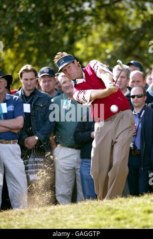 Golf - le 34e Ryder Cup matches - le Beffroi. Paul Azinger pendant la ronde d'entraînement Banque D'Images