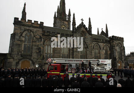 Fireman John Noble funeral Banque D'Images