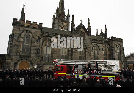 Fireman John Noble funeral Banque D'Images