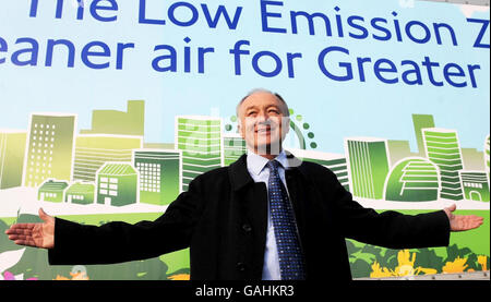 Le maire de Londres, Ken Livingstone, lance une nouvelle zone à faibles émissions (LEZ), visant à réduire la pollution nocive dans la capitale. Londres. Banque D'Images