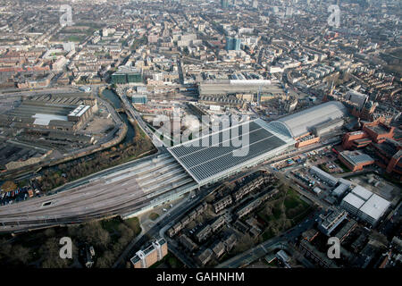 Vue aérienne de St Pancras International Station Banque D'Images