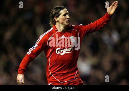 Football - Barclays Premier League - Liverpool / Sunderland - Anfield. Fernando Torres de Liverpool célèbre son but. Banque D'Images