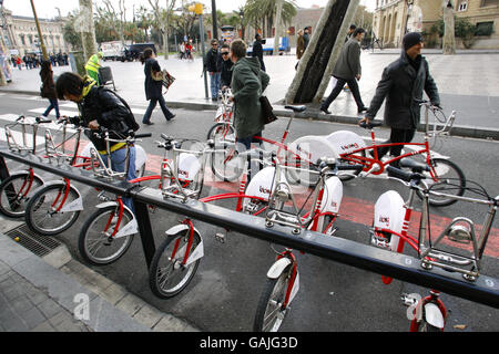 Bicing Fonction - Barcelone Banque D'Images