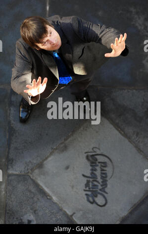 Ian Rankin handprints Banque D'Images