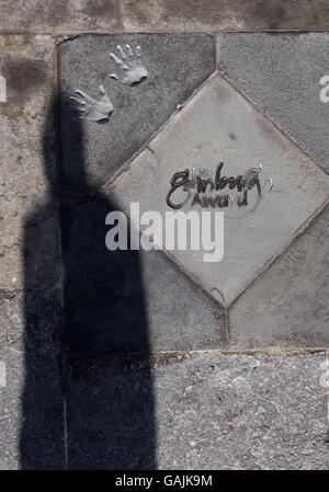 Ian Rankin handprints Banque D'Images