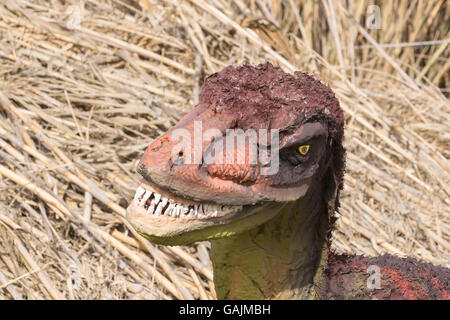 Athènes, Grèce 17 janvier 2016. Portrait à l'Tyranosaurus parc des dinosaures en Grèce. Banque D'Images