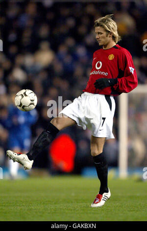 Football - FA Barclaycard Premiership - Birmingham City / Manchester United.David Beckham de Manchester United en action Banque D'Images