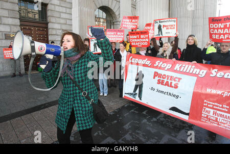 Manifestation pour les droits des animaux s'est tenu à Dublin Banque D'Images