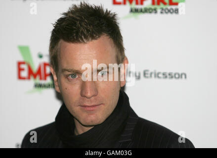 Ewan McGregor arrivant pour les Empire film Awards 2008 au Grosvenor House Hotel sur Park Lane, dans le centre de Londres. Banque D'Images