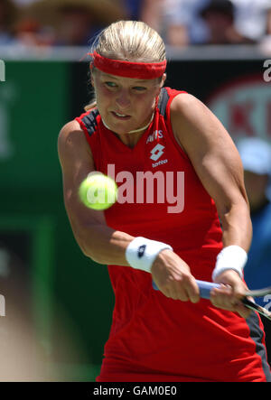 Henrita Nagyova (SVK) en action contre Anna Kournikova (RUS) Banque D'Images