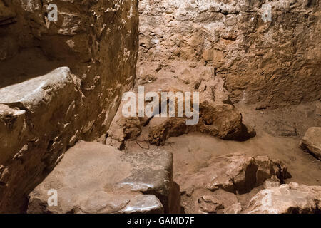 Nauplie, Grèce, 28 décembre 2015. Chambre d'isolement en prison de Theodoros Kolokotronis héros grec de la révolution de 1821. Banque D'Images