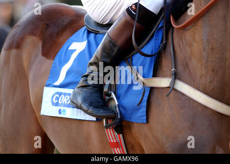 Courses hippiques - courses de Kempton. Jockeys dans le paddock de Kempton Park Banque D'Images