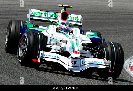 Course automobile Formula One - Grand Prix d'Espagne - course - circuit de Catalunya. Rubens Barrichello, pilote Honda du Brésil Banque D'Images