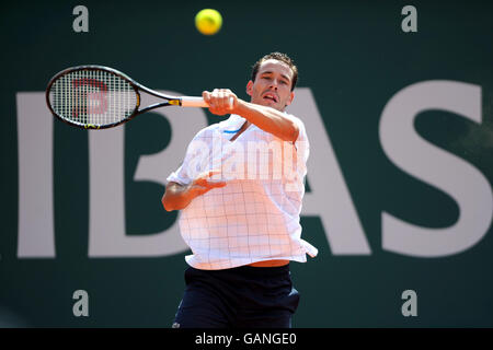 Michael Llodra en France en action contre Juan Carlos Ferrero en Espagne Banque D'Images