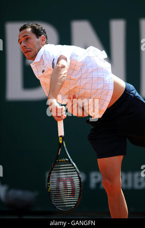 Michael Llodra en France en action contre Juan Carlos Ferrero en Espagne Banque D'Images