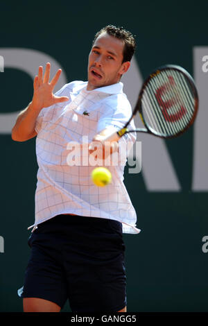 Michael Llodra en France en action contre Juan Carlos Ferrero en Espagne Banque D'Images