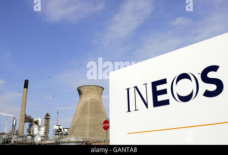 Grève des raffineries de pétrole. La raffinerie d'Ineos à Grangemouth, en Écosse. Banque D'Images