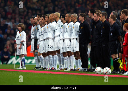 Football - finale de la coupe de Worthington - Liverpool / Manchester United. Manchester United avant le match Banque D'Images