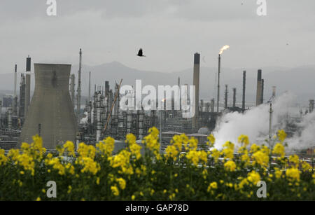 Grève des raffineries de pétrole. Raffinerie INEOS à Grangemouth, Écosse. Banque D'Images