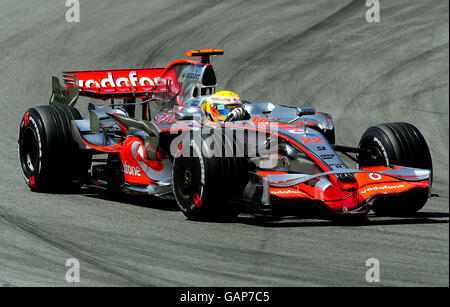 Course automobile Formula One - Grand Prix d'Espagne - session de pratique - circuit de Catalunya.Lewis Hamilton, pilote McLaren Mercedes en Grande-Bretagne, lors de la séance d'entraînement sur le circuit de Catalunya à Barcelone. Banque D'Images