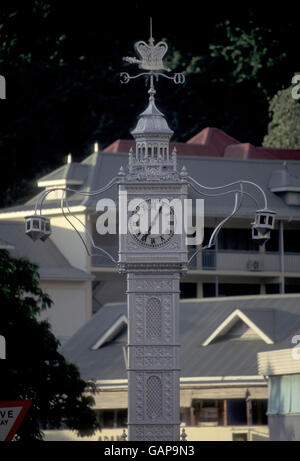 La tour de l'horloge dans la ville de Victoriaon l'île de Mahé aux Seychelles les îles de l'océan indien Banque D'Images