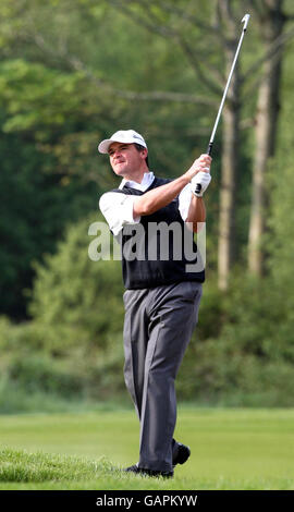 Paul Lawrie d'Écosse pendant le second tour de l'Open d'Irlande à l'Adare Manor Hotel & Golf Resort, Adare, Co Limerick, Irlande . Banque D'Images