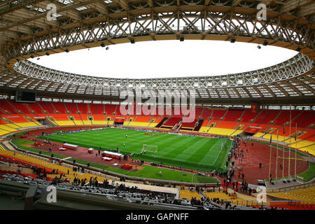 Football - UEFA Champions League - final - Manchester United / Chelsea - Manchester United Training - Luzhniki Stadium.Manchester United lors d'une séance d'entraînement au stade Luzhniki, Moscou, Russie. Banque D'Images