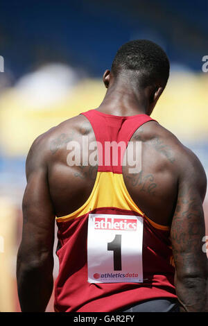 Athlétisme - British League - Réunion de Premiership - Alexander Stadium.L'athlète Dwain Chambers lors de la British League, première rencontre au stade Alexander, Birmingham. Banque D'Images