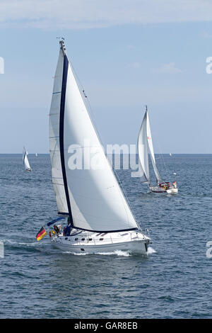 Bateaux à voile, Semaine de Kiel, Kiel, Schleswig-Holstein, Allemagne Banque D'Images