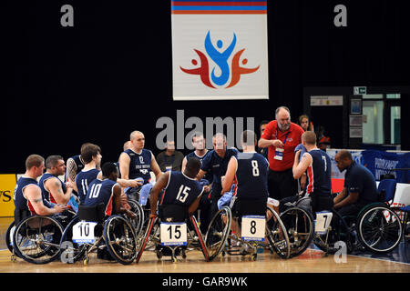 Le basket-ball en fauteuil roulant - Coupe du monde paralympique Visa 2008 - SportCity - Manchester Banque D'Images