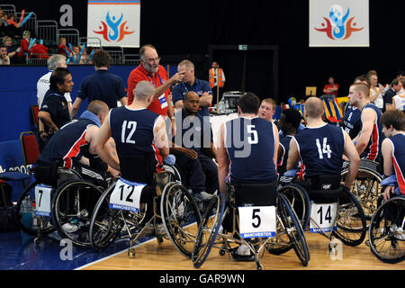 Le basket-ball en fauteuil roulant - Coupe du monde paralympique Visa 2008 - SportCity - Manchester Banque D'Images