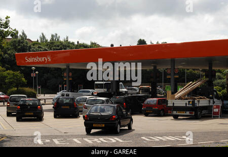 Grève de carburant Banque D'Images