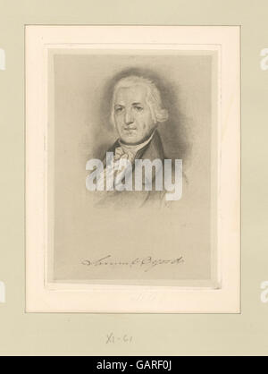 Portrait ou référence à Samuel Osgood, un homme d'affaires et homme politique américain qui fut le premier ministre des postes des États-Unis et qui joua un rôle clé dans le développement du système postal américain. Banque D'Images