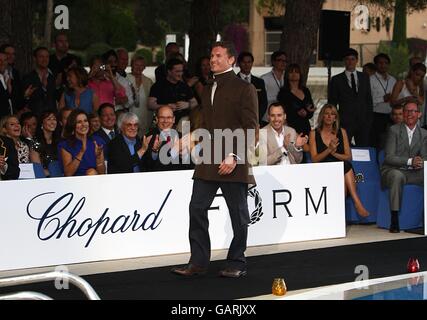 David Coulthard modèles au Grand Prix et Fashion Unite au salon Amber, le Meridien Beach Plaza Hotel, Monaco. Banque D'Images