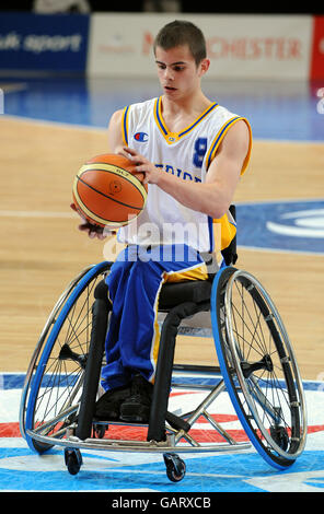 Athlétisme - COUPE du monde paralympique VISA 2008 - SportCity - Manchester. Joakim Linden, Suède Banque D'Images