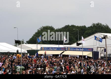 Courses hippiques - 2008 Derby Festival - Ladies Day - Epsom Downs Racecourse. Racegoers le jour des dames Banque D'Images