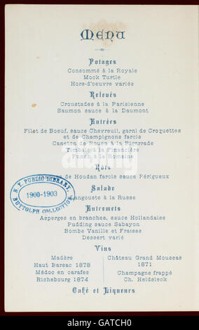 BANQUET POUR L. PASTEUR (tenue par le CLUB) STANLEY (at) HÔTEL CONTINENTAL,(Paris) (Hotel) ( Hadès-269597-4000000590) Banque D'Images