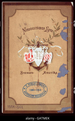 MENU DU JOUR (organisé par la NORDDEUTSCHER LLOYD BREMEN)-amerika (at) (SS) ( Hadès-269515-4000000453) Banque D'Images