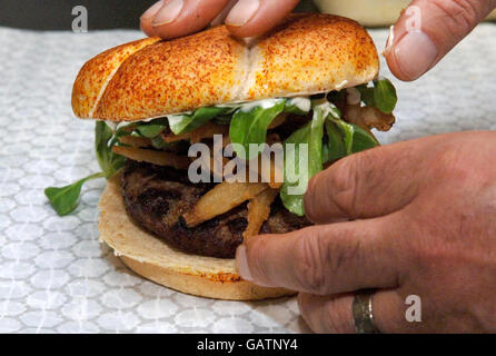 Le Burger a lancé Banque D'Images