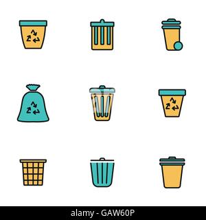 L'icône de la ligne de télévision branché pack pour les concepteurs et développeurs. Ligne vectorielle sur l'icône de corbeille set Illustration de Vecteur