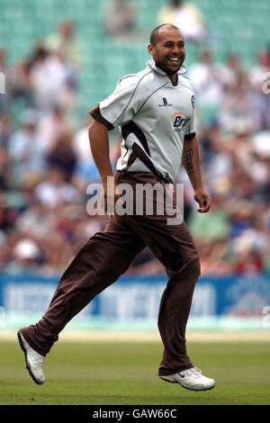 Cricket - Twenty20 Cup 2008 - Division Sud - Surrey Brown Caps v Sussex Sharks - The Brit Oval.Scott Newman, de Surrey Brown Caps, célèbre la prise d'un cricket Banque D'Images